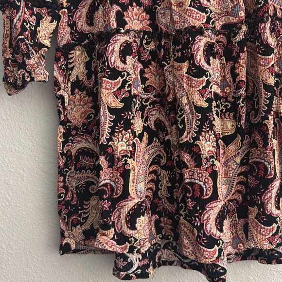 Knox Rose boho dress, paisley print on black, Small - Picture 2 of 11